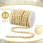 Giegxin 2 Pcs Wood Bead Garland for Christmas Tree 66 Feet Farmhouse - Image 3