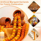 15 Pack of 5 FT Marigold Garland Decoration for Pooja & Diwali - Image 6