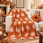 Buryeah Fall Pumpkin Knit Throw Blanket, 50 x 60 Inch - Image 2