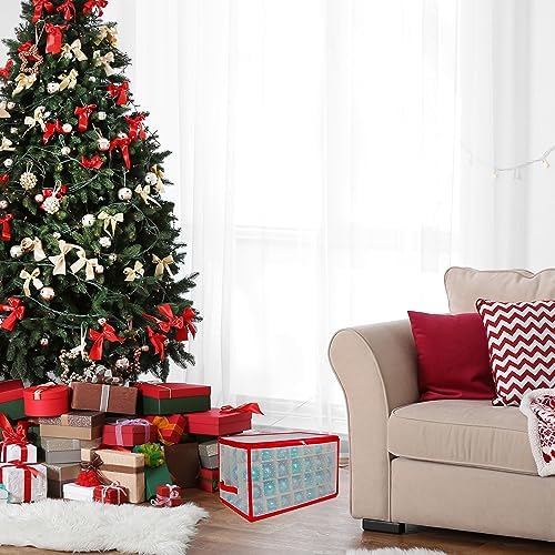 Northlight 20.5" Transparent Zip Up Christmas Storage Box- Holds 112 Ornaments - Image 3