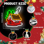 Christmas Neon Sign Christmas Village Houses Neon Sign for Wall Decor Winter House Led Signs Xmas Houses Village Neon Light Up Signs for Holiday Window Bedroom Party Home Living Room Decoration - Image 3