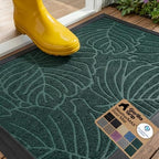 GORILLA GRIP WeatherMAX Door Mat, Indoor Outdoor Use, 29x17, Green Palm by GorillaGrip