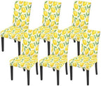 Lemon Print Chair Covers Set of 6,Stretchable Kitchen Dining Room Chair Covers Decorations Removable Washable Dining Chair Slipcovers Chair Protectors for Dining Room & Kitchen by LEIWEIHOPE