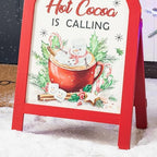 Glitzhome 24”H Christmas Wood Easel Porch Decor, Decorative A-Frame Freestanding Porch Sign Peppermint Warm Hot Cocoa Slide in Welcome Sign Farmhouse Hanging Decoration - Image 6