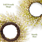 Artificial Twig Fall Front Door Wreath (White/Green Forsythia) - Image 3