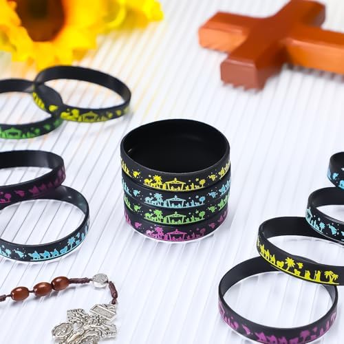 Soulchen 200 Pcs Christmas Nativity Silhouette Silicone Bracelets Wristband - Image 4