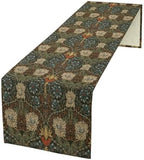 William Morris Style Plant Table Runner for Table Decor, Rustic Art Flower Vintage Floral Botanical Printed for Kitchen Dining Room Living Room Farmhouse Party Holiday Decorate 13" x 120" by LIZIMI
