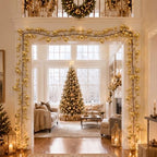 2 Pcs 15 ft Christmas Ball Ornament Garland, Gold - Image 5