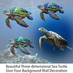John's Studio 3Pcs Metal Turtle Sea Wall Decor Outdoor Garden Hanging Art Sculptures Home Ocean Theme Decorations for Kitchen Bathroom and Pool - Image 2