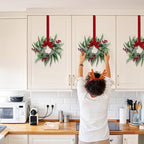 Small Christmas Wreaths 4Pcs, 10 Inch Mini Wreaths for Kitchen Cabinets, Christmas Door Wreath, Small Christmas Wreath for Fireplace Window Farmhouse Indoor Home Decorations - Image 7