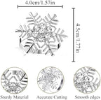 Set of 12 Christmas Napkin Rings Silver Snowflake for Dining Table Setting Napkin Ring Bulk Banquet Serviette Decor for Thanksgiving Christmas Holiday Wedding Winter Party - Image 2