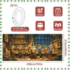 Santa's Workshop Christmas Garage Door Banner 7x16FT, Santa and Elves Holiday Scene, Large Outdoor Xmas Decoration for Garage Doors, Large Garage Cover for Christma - Image 4