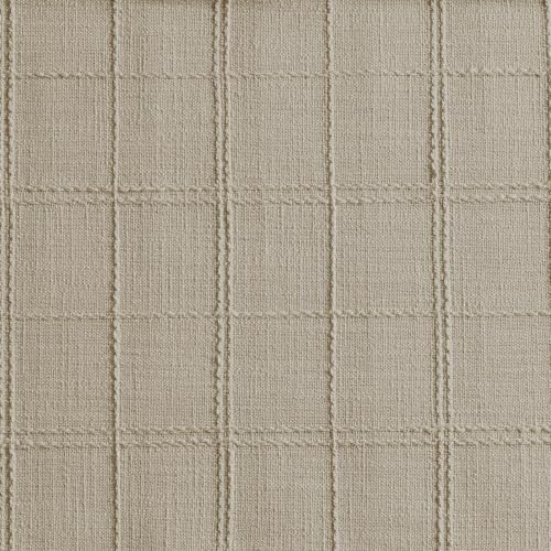 ZeeMart Linen Checked Farmhouse Placemats Set of 6, Oatmeal 13x19in - Image 4