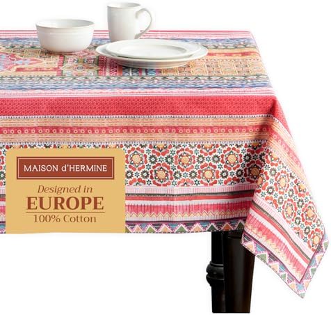 Maison d' Hermine Table Cloth Rectangle Table Reusable 100% Cotton 60"x108" by MaisondHermine