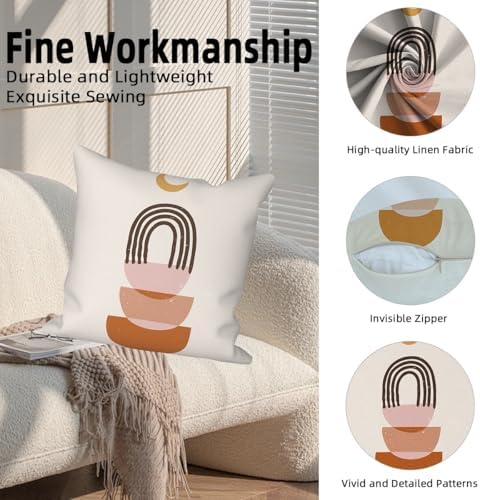 Boho Abstract Throw Pillow Covers 26"x26" Set of 4, Morden Minimalist Irregular Bohemian Cushion Cover for Sofa Chair Couch Bed Office Garden Patio Farmhouse Indoor Outdoor Decorative - Image 2