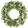 Vlorart 32 Inch Artificial Spring Summer Greenery Christmas Wreaths for Front Door Green Eucalyptus Leaf Wreath Decor Boxwood with Big Berries for Farmhouse Outside Year Round by Vlorart