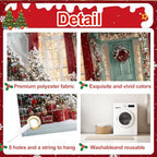 Christmas Garage Door Banner – Snowy Holiday Scene with Red Curtains, Decorated Trees & Gift Boxes – Outdoor Christmas Decoration - Image 5