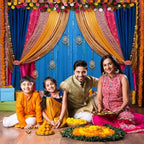 9x6ft Indian Traditional Festival Backdrop India Pooja Diwali Ceremony Photography Background Hindu Wedding Mehndi Party Banner Decorations Photo Studio Props - Image 5