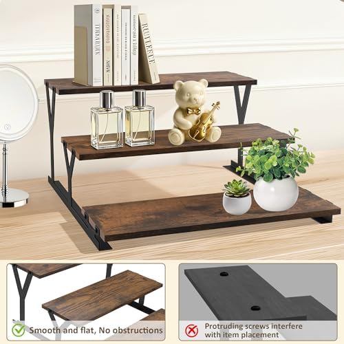 KALYLOC 3 Tier Cupcake Stand Dessert Table Display Set (Brown, Y-Shape) - Image 4