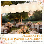 Treela 48pack White Chinese Paper Lanterns for Wedding Party Decor, 10" - Image 5