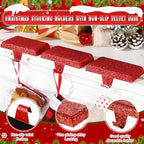 Huwena Metal Christmas Stocking Holders Shiny, Stylish, Red, 6 Pcs - Image 2