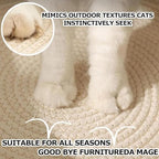 Instinct Basket, Stimuli Handwoven cat Basket Rope Cotton with Cushion, Eliminates Bed Rejection Round Pet Basket, Boho Catbed for Cats Handwoven Scratchable Breathable Weave (Small-B) - Image 3