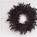Fall Decor - Fall Wreaths for Front Door - 24 Inch Halloween Plum Wreath - Image 2
