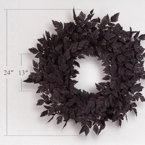 Fall Decor - Fall Wreaths for Front Door - 24 Inch Halloween Plum Wreath - Image 2