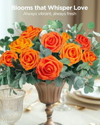 InnoGear Artificial Flowers, 100 Pcs Shades of Orange Rose Foam Fake Roses Bulk with Stems for Autumn Fall Decoration DIY Wedding Bouquets Centerpieces Bridal Shower Party Christmas Tree - Image 6
