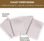 Native Fab Cloth Napkins 18x18 inches, 100% Cotton Vintage Stripped Dinner Napkins, Set of 12, Soft Breathable Absorbent, Machine Washable Cloth Napkins, Blue Beige - Image 5