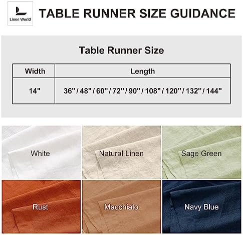 Linen Table Runner 14X108 Inches,100% French Linen Macchiato Tablerunner,Machine Washable Dining Table Runner for Fall,Wedding,Party,Halloween,Christmas(Macchiato) - Image 6