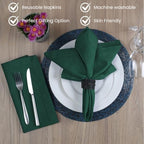 Hemstitch Cloth Dinner Napkins Cotton Set of 12 - Soft Durable Washable - Ideal for Farmhouse Parties Wedding Christmas - Perfect Everyday Use Table Cloth Napkins 18x18 Christmas Green - Image 4