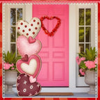 Yerliker 39 Inch Valentine's Day Stacked Heart for Home Front Porch Decor Wood Heart Outdoor Decor Valentine's Day Sign for Yard Front Door Garden Patio Outdoor - Image 4