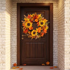 26" Fall Wreath for Front Door Pumpkin Artificial Wall Decor Autumn - Image 6