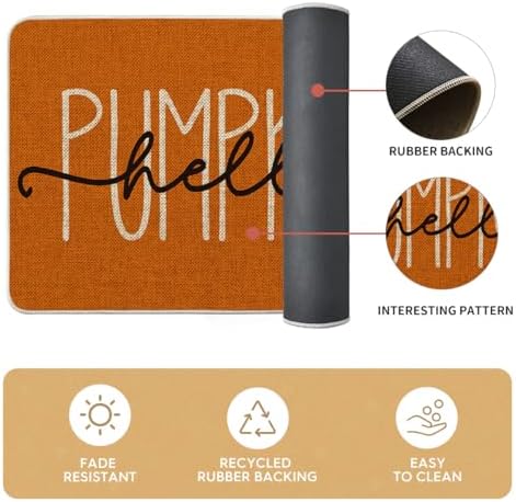 Artoid Mode Orange Hello Pumpkin Fall Kitchen Mats Set of 2-24x35+24x59 - Image 6