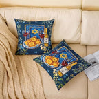 Erosebridal Happy Passover Throw Pillow Covers Festive Holiday Pillow Cases 24X24 Inch for Sofa Bed Couch,Matzo Seder Dining Pattern Decorative Cushion Covers Spiritual Gifts 2Pcs - Image 2