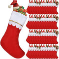 48Pcs 17" Felt Christmas Stocking Bulk, Red Christmas Socks Bulk with White Cuff Golden Trim, Christmas Hanging Ornaments Xmas Decoration for Mantel Door Window Holiday Home Décor by AMAZING+TIME