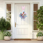 Easter Wreaths for Front Door with Lights,Easter Door Wreath,Easter Mesh Wreath,Bunny Spring Colorful Easter Decorations Holiday Ornament for Home Indoor Outdoor Supplies (Blue Bunny) - Image 3