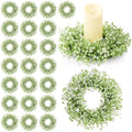 Zeyune 24 Pcs Babys Breath Candle Wreath Rings Bulk by Zeyune
