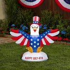 Gemmy Airblown Inflatable 4ft Independence Day Light Patriotic American Eagle Independence Day Yard Decor - Image 2