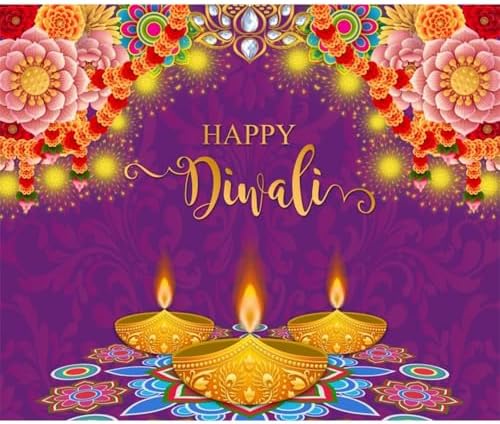 Happy Diwali Backdrop Diwali Party Decorations Deepavali 10x10ft - Image 3