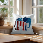 Batmerry USA Flag Throw Pillow Covers, Stripes and Stars Elephant Decorative Pillow Covers Digital Printing Blended for Couch Sofa Bed Invisible Zipper 26X26 in(Set of 2) - Image 4
