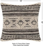 · REDEARTH · Textured Handwoven Throw Pillow Cases - Diamond Virgule Black - Image 7