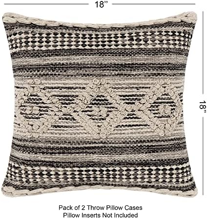 · REDEARTH · Textured Handwoven Throw Pillow Cases - Diamond Virgule Black - Image 7