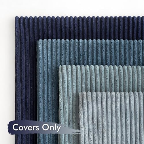 MIULEE Soft Corduroy Decorative Throw Pillow Covers Blue Navy Series 16x16 - Image 6