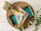 Craftbot Cotton Print Dinner Napkins 18x18 inches - Washable Cloth Napkins Set of 6 - Everyday Use or Dinner Party and Events - Light Yellow Indian Block Printed Fabric - Image 2