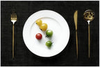 Placemats Set of 12 Vinyl/Plastic Woven Place Mats for Kitchen Table Indoor/Outdoor Washable Placemat Wipeable Dining Table Mats (Full Black,12) by Unknown