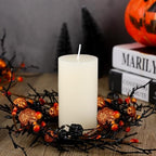 12 PCS Halloween Candle Rings Wreaths Black Orange Cabinets Wreath - Image 2