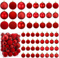 Hollowfly Red 56 Pcs Velvet Christmas Balls Ornaments Set by Hollowfly