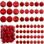 Hollowfly Red 56 Pcs Velvet Christmas Balls Ornaments Set by Hollowfly